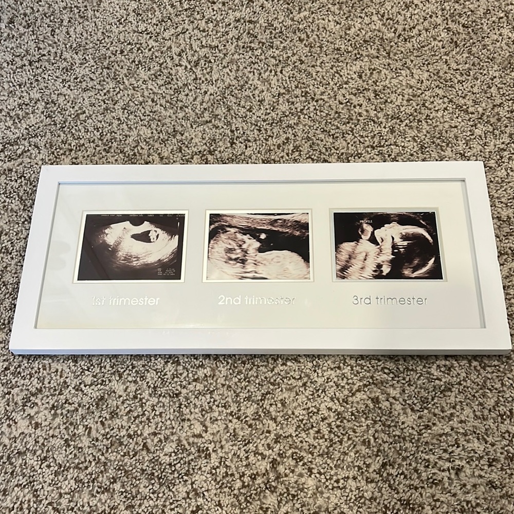 Pearhead Trimester Sonogram Picture Frame - white, used, small flaws